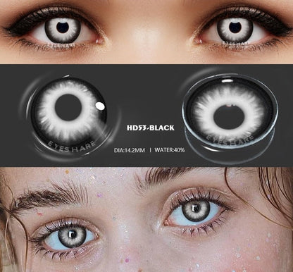 SEALBEER 1pair Halloween Cosplay Color Contacts Lenses For Eyes Blue Black Colored Lens Anime Yearly Beauty Makeup Contacts Lens