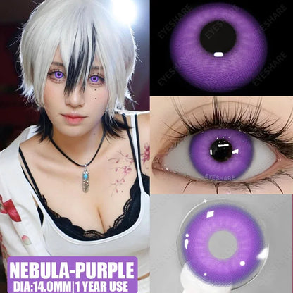 SEALBEER 2pcs Cosplay Anime Lenses for Eyes NEBULA Series Makeup Beauty colored Contact lens Anime Accessories  Cosmetic lense