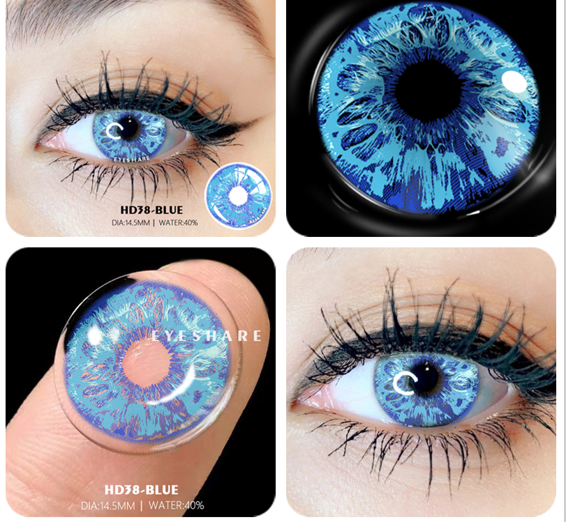 SEALBEER 2pcs Colored Contact Lenses For Eyes Cosplay Colored Lenses Blue Contact Lens Yearly Beautiful Pupil Eyes Contact Lens