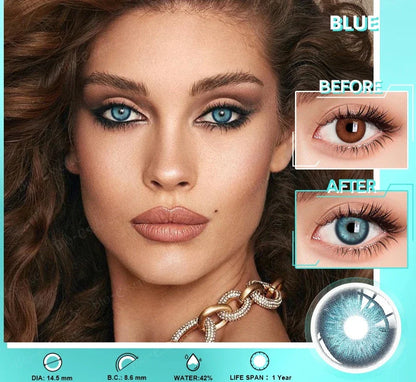 SEALBEER 1 Pair Colored Contact Lenses for Eyes Brown Eye Lens Gray Contact Blue Lenses Green Eye Lenses Natural Eye Contact