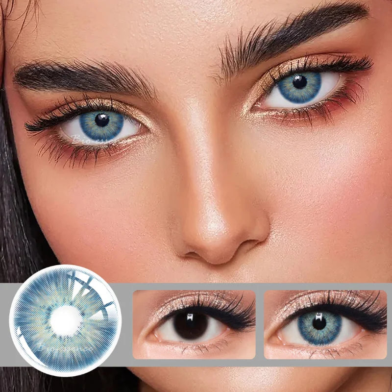 SEALBEER 1 Pair Colored Contact Lenses Natural Look Brown Eye Lenses Gray Contact Blue Lenses Green Eye Lenses 14.5mm Big Eye