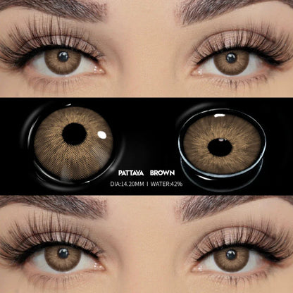 SEALBEER Brown Lenses 1 Pair Colored Contact Lenses for Eyes for Dark Eyes Natural Eye Contact Fashion Lenses 14/14.2/14.5mm