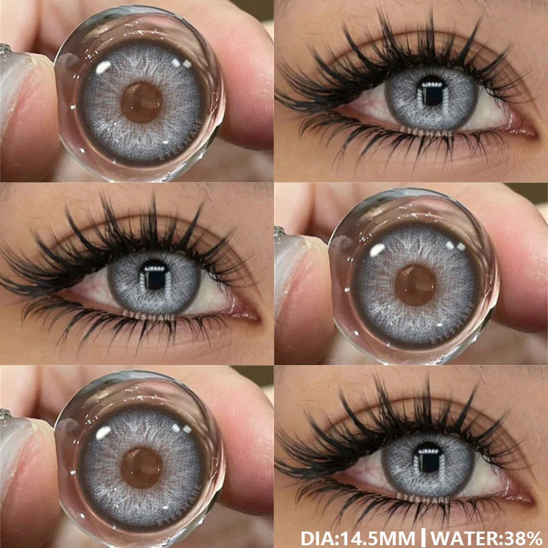 SEALBEER 1Pair Natural Colored Lenses for Eyes Fashion Blue Lenses Gray Contact Lenses Black Lense Colored Pupils for Eyes Yearly