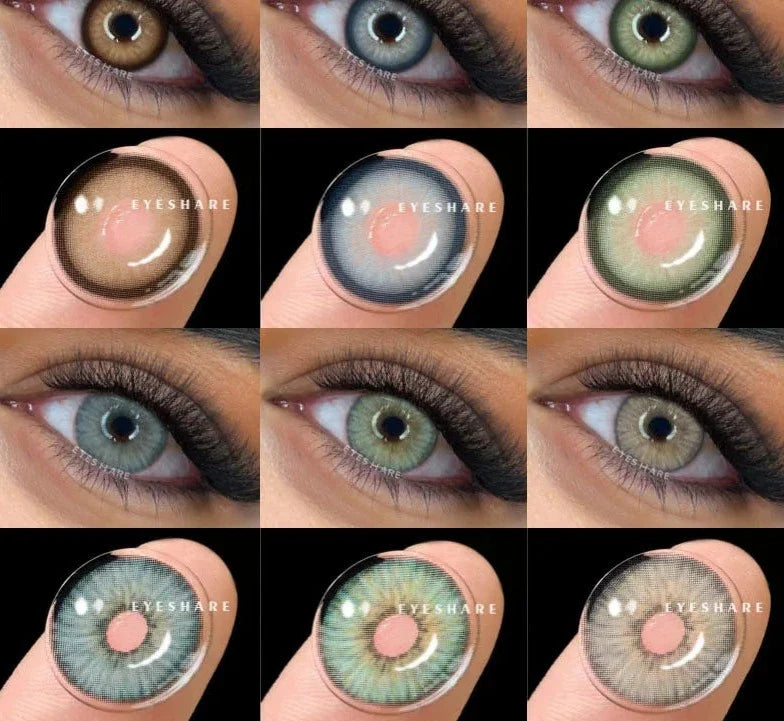 SEALBEER 2pcs New Colored Contact Lenses Fashion Yearly Green Eyes Lenses Natural Blue Eye Lenses Gray Pupils Lens