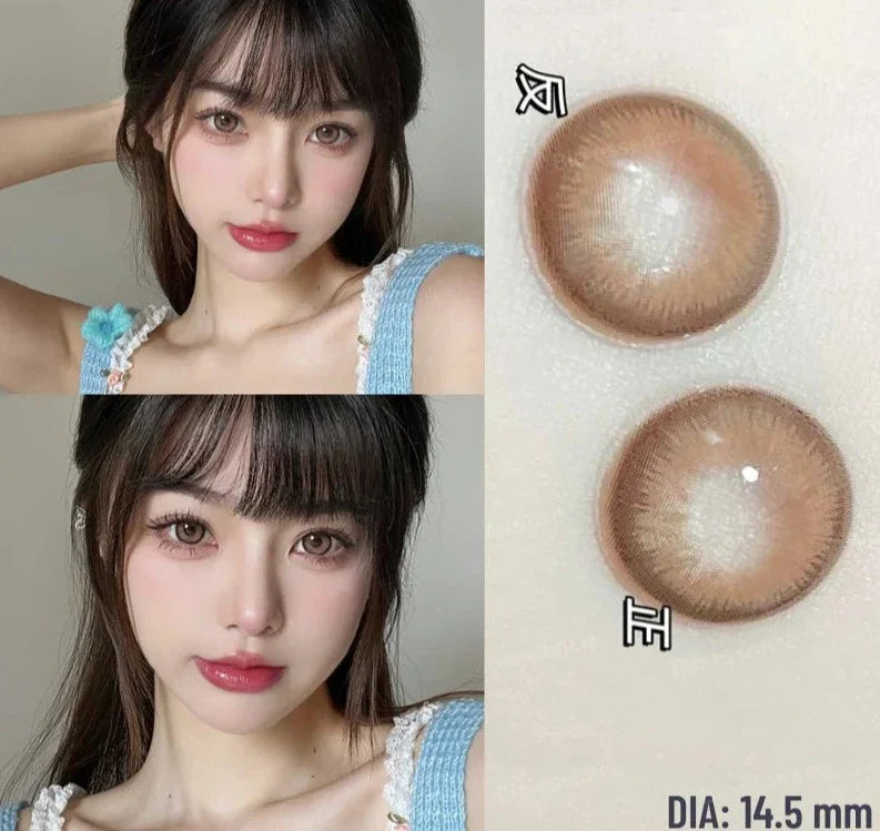 SEALBEER 1 Pair Korean Lenses Colored Contact Lenses with Degree Myopia Lenses Brown Lenses Black Eye Lens Fog Pearl Colorcon