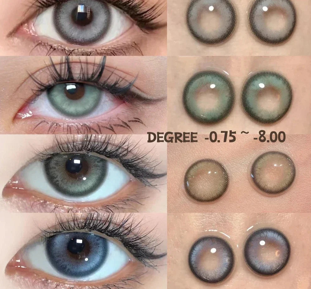 SEALBEER 1 Pair Korean Lenses Colored Contact Lenses with Degree Myopia Lenses Blue Eye Lens Graduated Contact Lenses