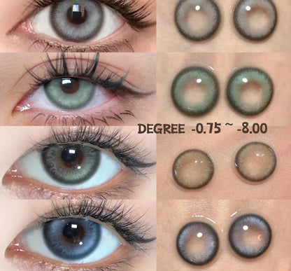 SEALBEER 1 Pair Korean Lenses Colored Contact Lenses with Degree Myopia Lenses Blue Eye Lens Graduated Contact Lenses