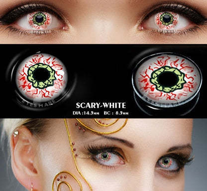 SEALBEER 1pair Halloween Cosplay Color Contacts Lenses For Eyes Blue Black Colored Lens Anime Yearly Beauty Makeup Contacts Lens