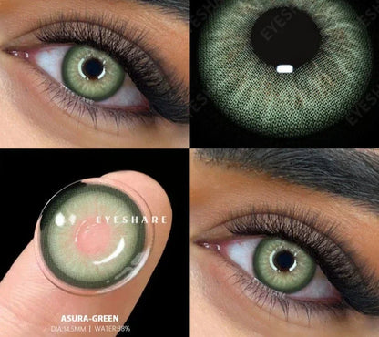 SEALBEER 2pcs New Colored Contact Lenses Fashion Yearly Green Eyes Lenses Natural Blue Eye Lenses Gray Pupils Lens