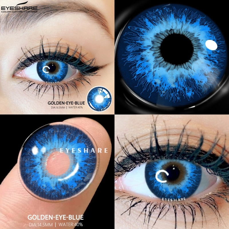 SEALBEER Color Contact Lenses For Eyes 2pcs Anime Cosplay Colored Lenses Blue Crazy Halloween Lenses Contact Lens Beauty Makeup