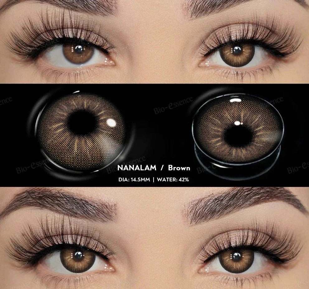 SEALBEER 1 Pair Colored Contact Lenses with Prescription Natural Look Myopia Lenses 0~-6.00 Green Lenses Brown Contact Lenses