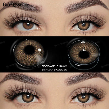 SEALBEER Brown Lenses 1 Pair Colored Contact Lenses for Eyes for Dark Eyes Natural Eye Contact Fashion Lenses 14/14.2/14.5mm