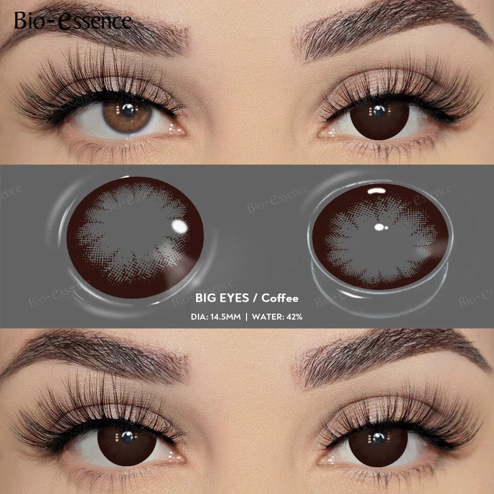 SEALBEER Brown Lenses 1 Pair Colored Contact Lenses for Eyes for Dark Eyes Natural Eye Contact Fashion Lenses 14/14.2/14.5mm