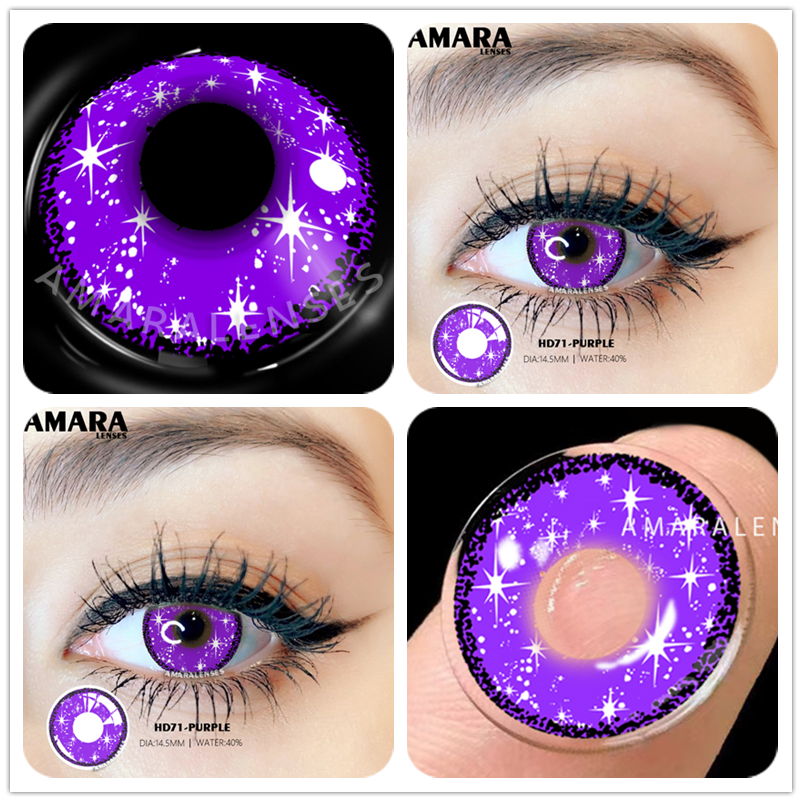 SEALBEER Color Contact Lenses For Eyes 2pcs Anime Cosplay Colored Lenses Blue Crazy Halloween Lenses Contact Lens Beauty Makeup