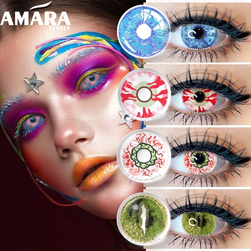 SEALBEER Color Contact Lenses For Eyes Anime Cosplay Colored Lenses Blue Purple Multicolored Lenses Contact Lens Beauty Makeup