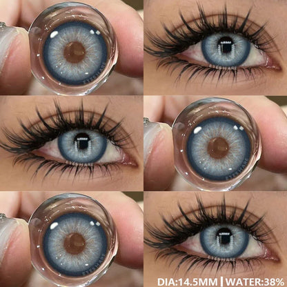 SEALBEER 1Pair Natural Colored Lenses for Eyes Fashion Blue Lenses Gray Contact Lenses Black Lense Colored Pupils for Eyes Yearly