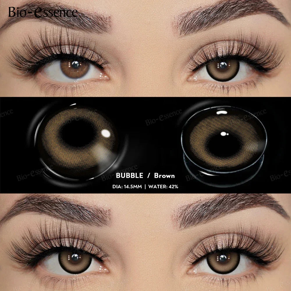 SEALBEER Brown Lenses 1 Pair Colored Contact Lenses for Eyes for Dark Eyes Natural Eye Contact Fashion Lenses 14/14.2/14.5mm