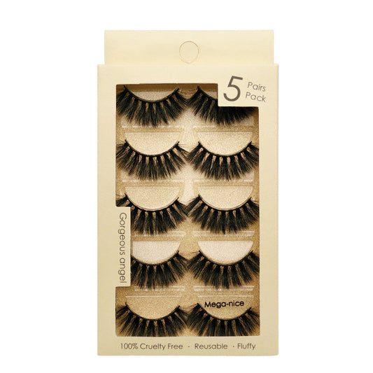 SEALBEER New 3D 5 Piece Mega-nice Mink Hair Eyelashes