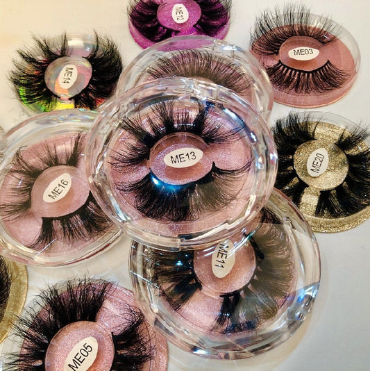 SEALBEER 25mm Mink Eyelashes Thick Nude Hair Piece Mink Hair Eyelashes