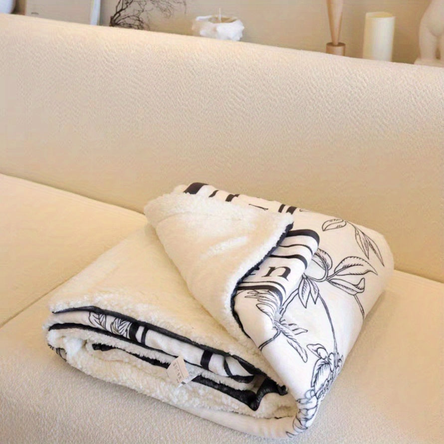 1pc Ultra-Soft and Cozy Floral Bird Print Blanket - Luxurious Throw for Travel, Sofa, Bed, and Office with Versatile Design, Perfect Gift for Boys, Girls, and Adults All Year Round