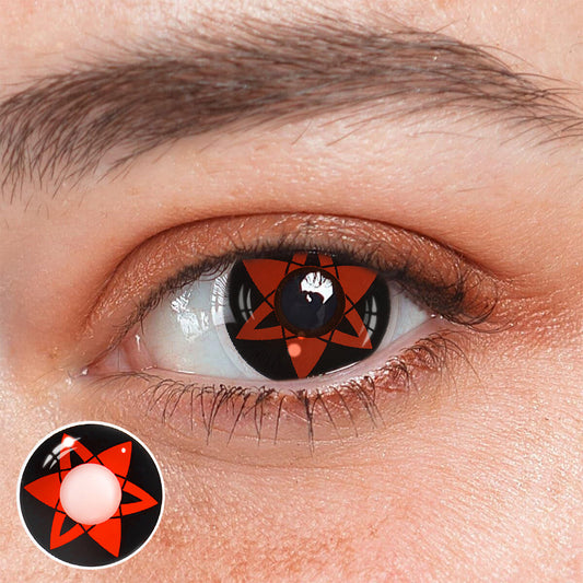 SEALBEER Cosplay NARUTO Uchiha Sasuke Shalingan Red Prescription Colored Contact Lenses