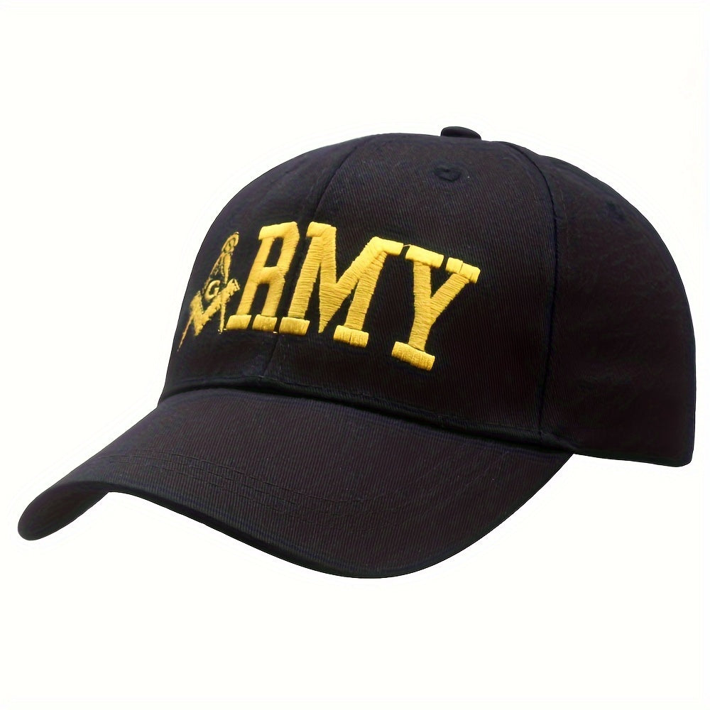 1pc Stylish Baseball Cap With Freemasonry Embroidery, Suitable For Outdoor Leisure Activities, For Both Men And Women