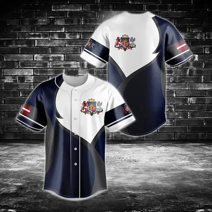 Customized Latvian Lightning Sports Baseball Jersey Shirt Unisex Short Baseball Jersey Men's Baseball Jersey New Style Launched