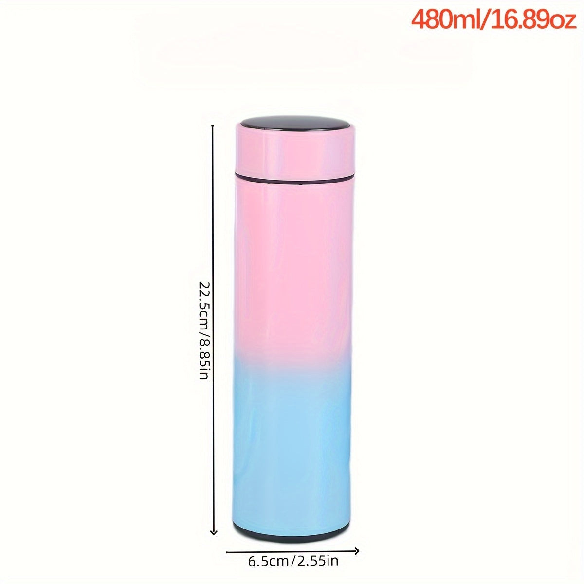 1pc, Vacuum Flask With Temperature Display And Tea Infuser, 16.91oz Insulated Water Bottles, Travel Thermal Cups, For Hot And Cold Beverages, Summer Winter Drinkware, Gifts