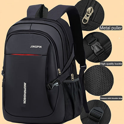 1pc Stylish School Backpack - Spacious & Durable, Simple Everyday Design - Large Capacity for Students & Travelers