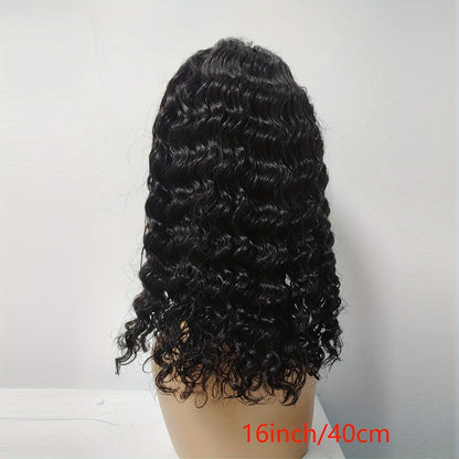 Side Part Human Hair Bob Wig Natural Color Deep Wave Wigs For Women 180% 13*5*1