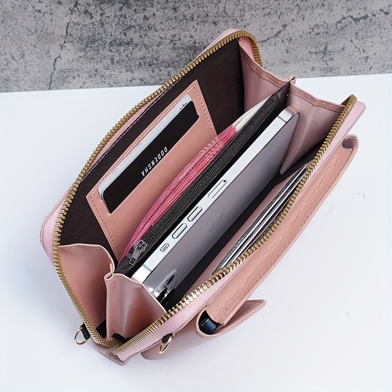 Fashion Mobile Phone Bag, Multifunctional Vertical Wallet, Mini Crossbody Bag & Coin Purse