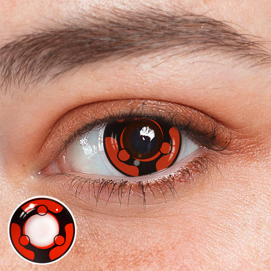 SEALBEER Cosplay NARUTO Mangikiu Shalingan Red Prescription Colored Contact Lenses