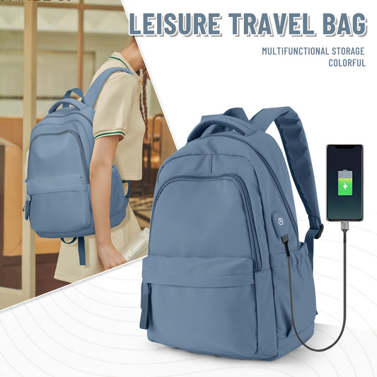 Large Capacity Backpack - Fast USB Charging, Ultra-Durable, Waterproof, and Lightweight - Ideal for School, Commuting, and Travel