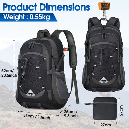 40L Waterproof Hiking Backpack - Ultra-Lightweight & Packable for Camping, Day Hiking & Outdoor Travel - Durable, Foldable, Unisex Design, Perfect for Adventure Seekers