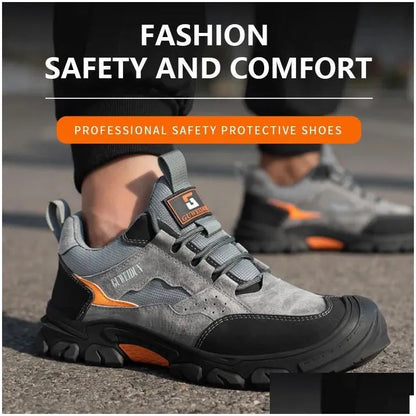 Safety Shoes Cowboy Breathable Work Steel Toe Shock-Absorbing Boots Fashionable Mens 240606 Drop Delivery Accessories Special Purpose Dh5Kq