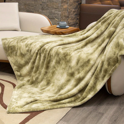 1pc Luxurious Tie-Dyed Faux Fur Fleece Lined Soft Throw Blanket - Ultra-Plush, Thick Print, and Cozy for Sofa, Couch, Bed, Camping, Travel, and Picnic - Perfect for Chilly Nights and Outdoor Adventures