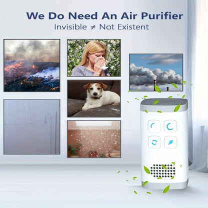 1pc Mini Air Purifier Pro - Removes Pet Odor, Smoke, Negative Ions, Ozone, Portable, Convenient, Plug-in, Suitable for Small Bedroom, Office, Living Room, Compact Design, Easy to Use, Whisper Quiet Operation