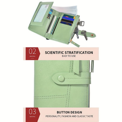 Solid Color Short Mini Wallet, Clutch Bifold Con Purse, Trendy Credit Card Holder