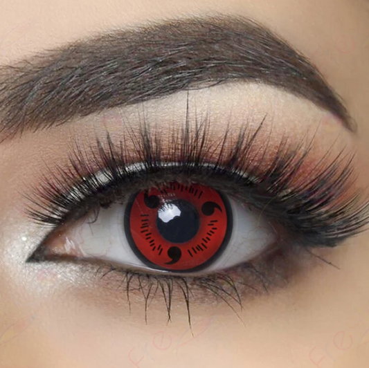 SEALBEER Cosplay Naruto Red Sasuke Sharingan Prescription Colored Contact Lenses