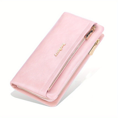 Lightweight Women's Minimalist Wallet - Perfect For Coins, Cell Phone, Credit Cards, And Keys