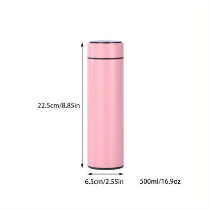 1pc, Insulated Temperature Control Vacuum Flask - 304 Stainless Steel, Double-Walled, Leak-Proof, 480ml/16oz Capacity, Perfect for Hot and Cold Beverages, Summer and Winter Drinkware, Ideal Gift for Outdoor Enthusiasts and Commuters