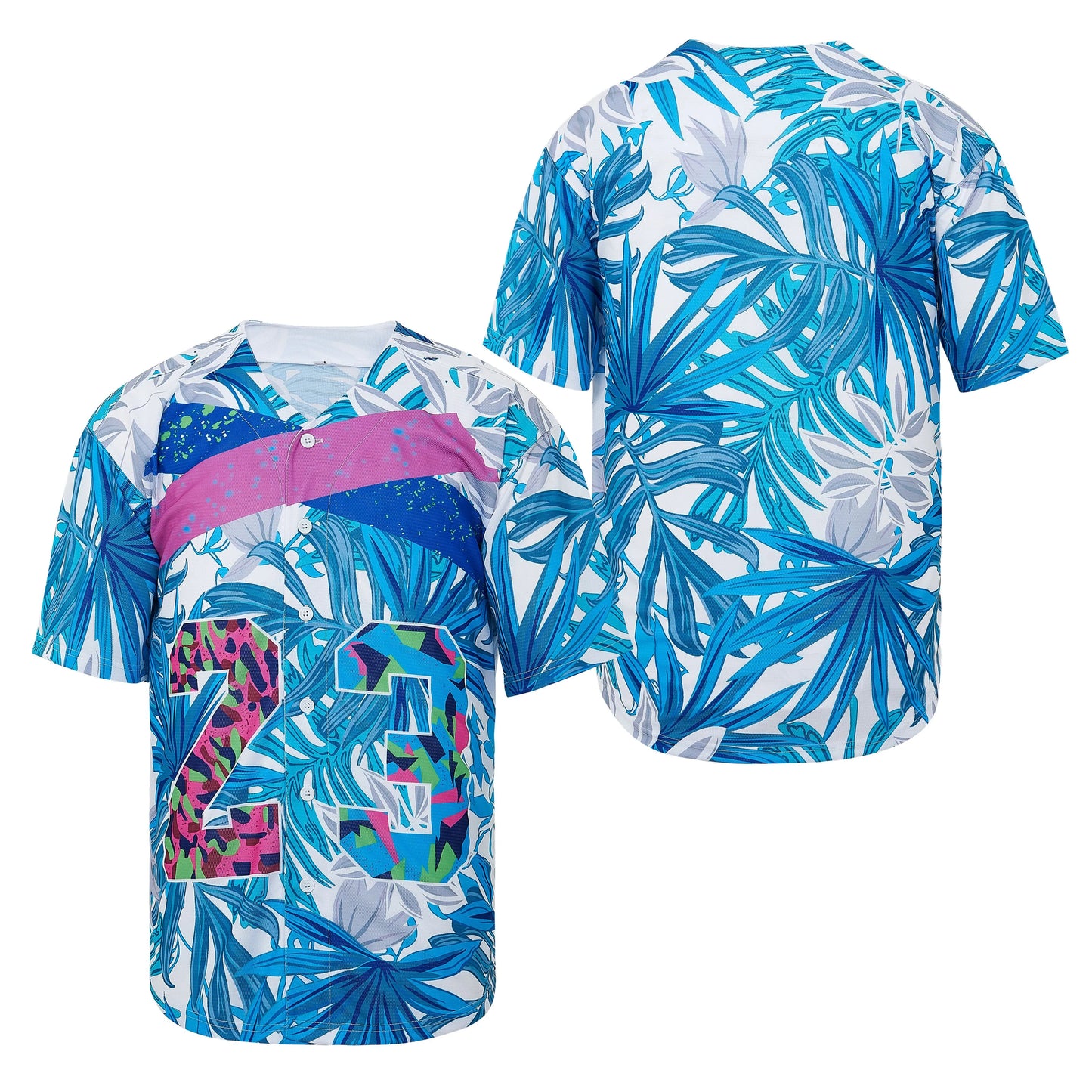 Baseball Jersey West Coast Style 23 Digital Printing High Quality Sports Outdoor Beach Wear Colorful Blue Black Hip-Hop New