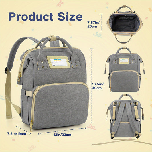 Large Capacity Diaper Bag Backpack - Waterproof, Insulated, Multifunctional, and Stylish for Baby Girls and Boys - Soft Shell, Polyamide Material, Casual, Travel-Friendly, and Easy-to-Clean Design