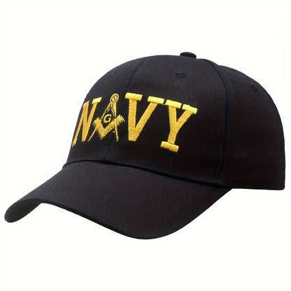 1pc Stylish Baseball Cap With Freemasonry Embroidery, Suitable For Outdoor Leisure Activities, For Both Men And Women