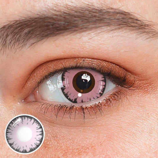 SEALBEER Cosplay Lucifer's Eye Pink Colored Contact Lenses