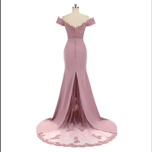 New Arrival Pink V Neck Cap Sleeve Vintage Lace Appliques Beaded Mermaid Bridesmaid Dresses Party Gowns Vestido De Festa