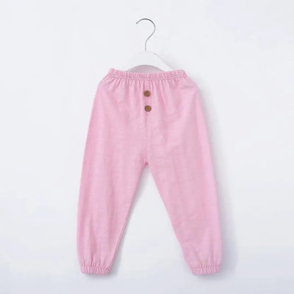 Trousers 100% Cotton Children's Spring Autumn Boys And Girls Button Casual Pajamas Anti-Mosquito Pants Baby Lantern WTP61