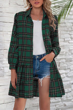Load image into Gallery viewer, British Style Plaid Print Patchwork Turndown Collar Dresses(3 colors)