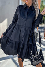 Load image into Gallery viewer, Casual Buckle Turndown Collar Shirt Dress Dresses(4 Colors)