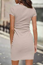 Load image into Gallery viewer, sealbeer Casual Solid Solid Color O Neck One Step Skirt Dresses